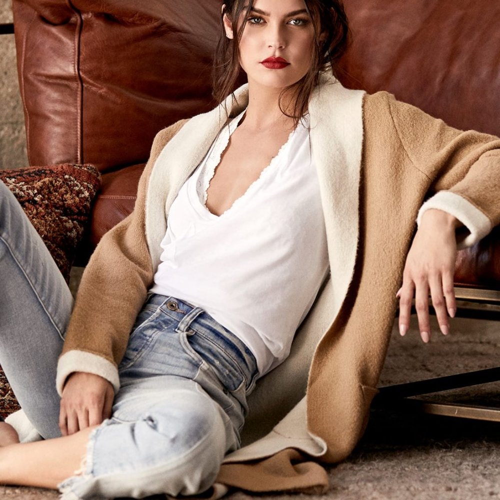 Beige Long Open Front Cardigan Sweater
